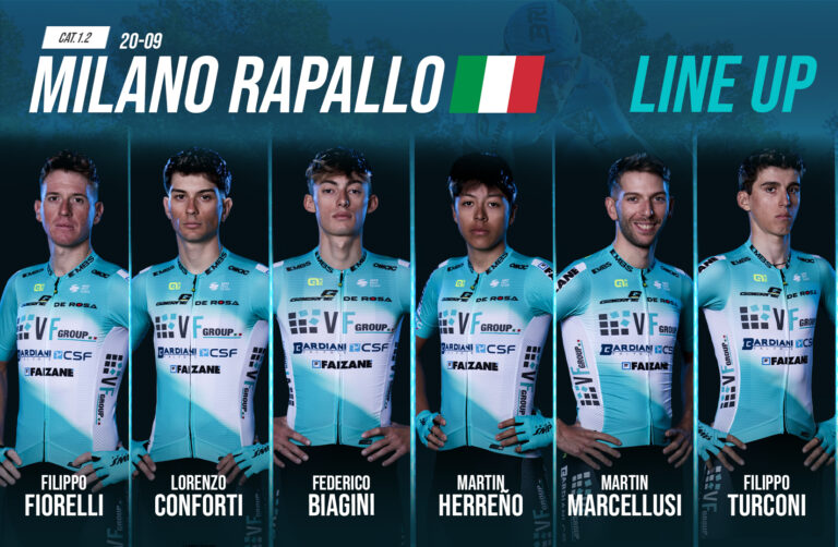 VF GROUP BARDIANI-CSF FAIZANÈ: MILANO-RAPALLO E GIRO DELLA ROMAGNA, LE FORMAZIONI.